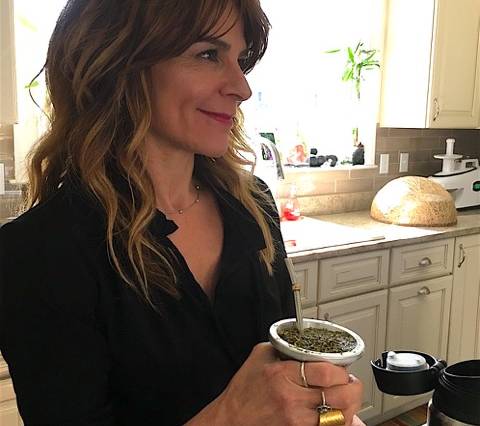 Me drinking an afternoon Yerba Mate